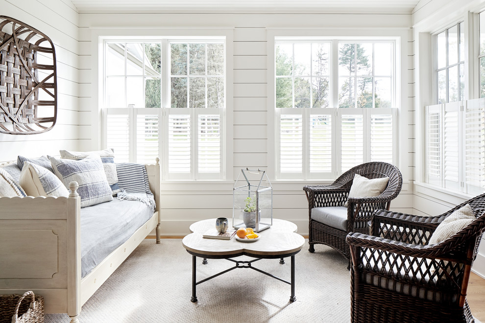 Mid-sized country light wood floor sunroom photo in Philadelphia with a standard ceiling and no fireplace