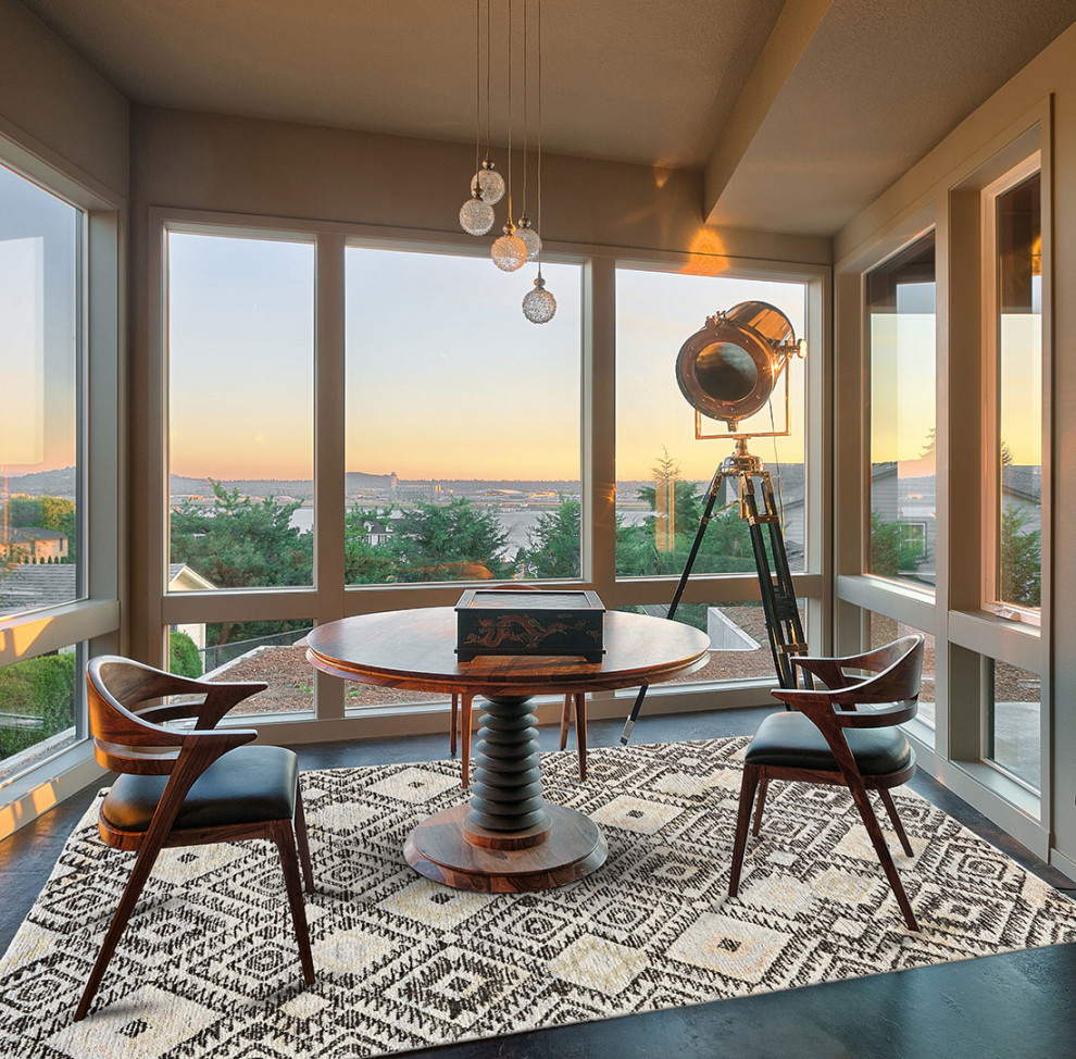 Binada Area Rug Gray/Pastel Contemporary Sunroom by Weave & Wander