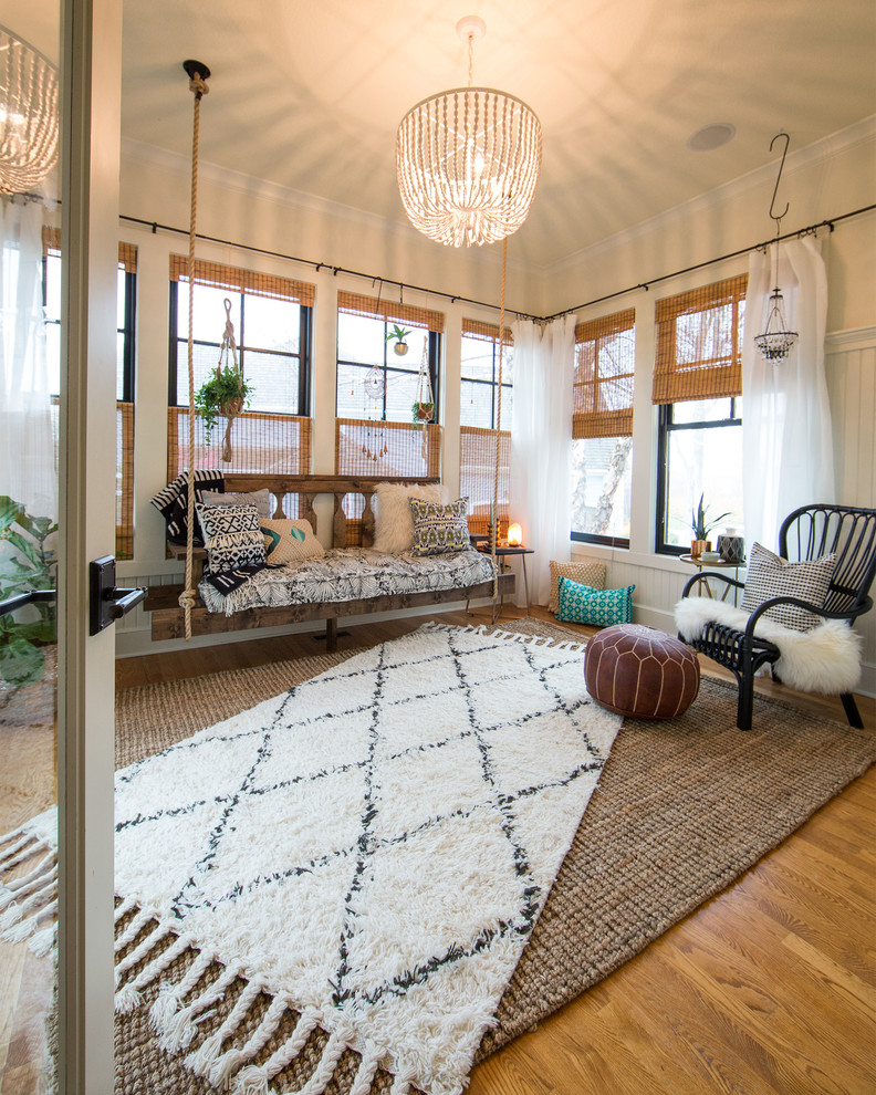 Boho Rustic Sunroom Scandinavian Sunroom Kansas City by BK Design Houzz