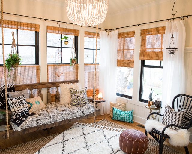 Boho Rustic Sunroom Scandinavian Conservatory Kansas City by BK Design Houzz UK