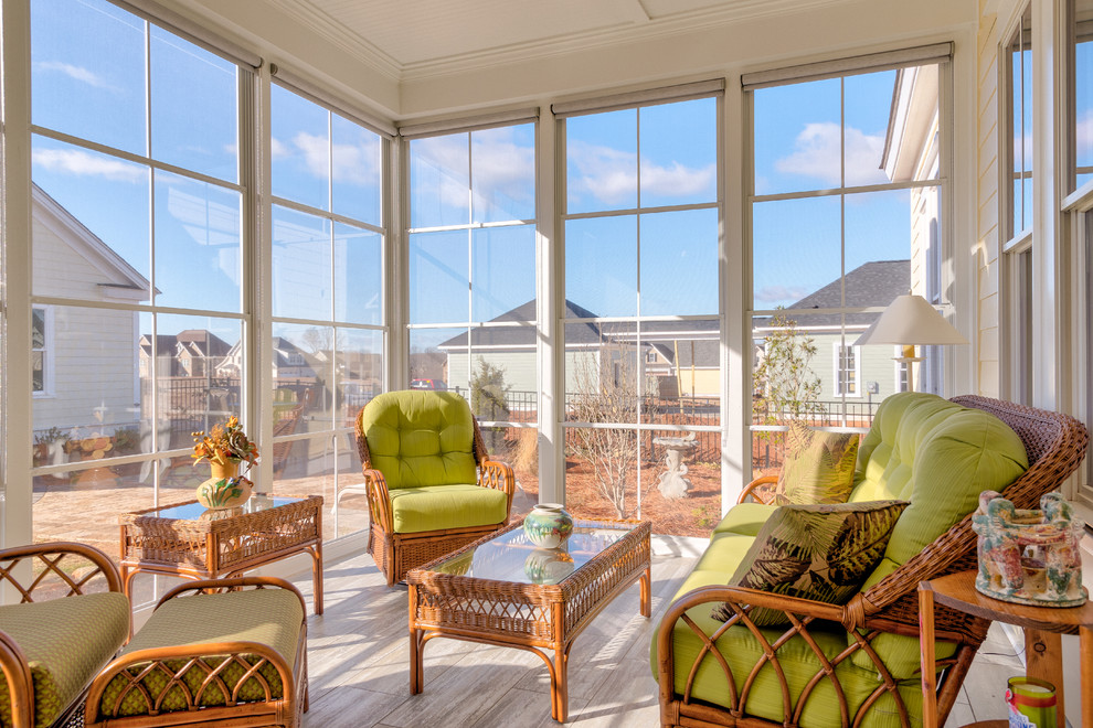Sunroom - mid-sized transitional sunroom idea in Other