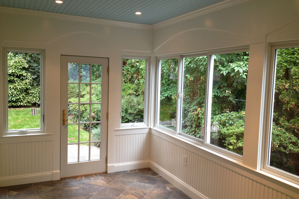 Photo of a medium sized traditional conservatory in New York.
