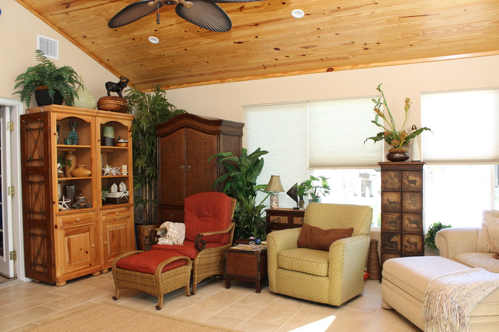 Central Merritt Island canal home addition Tropical Sunroom