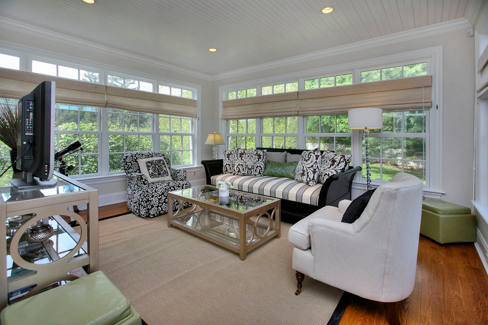 Inspiration for a classic conservatory in Miami with medium hardwood flooring.