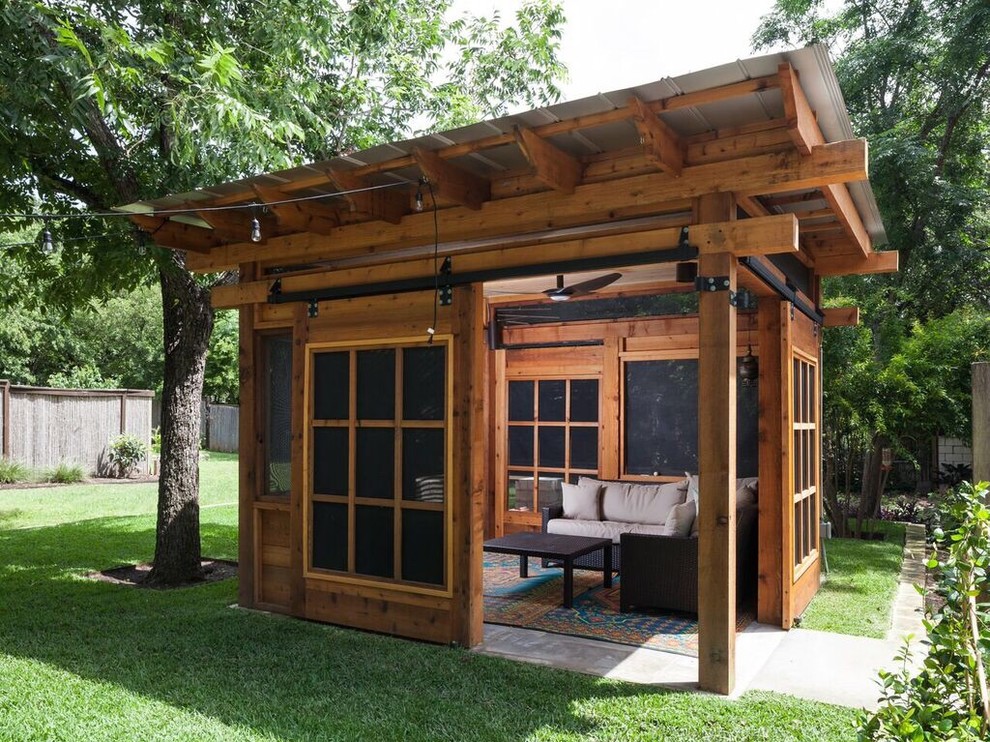 Medium sized modern detached garden shed and building in Austin.