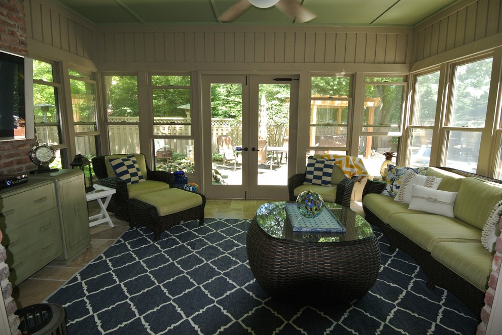 Mid-sized beach style terra-cotta tile sunroom photo in Indianapolis