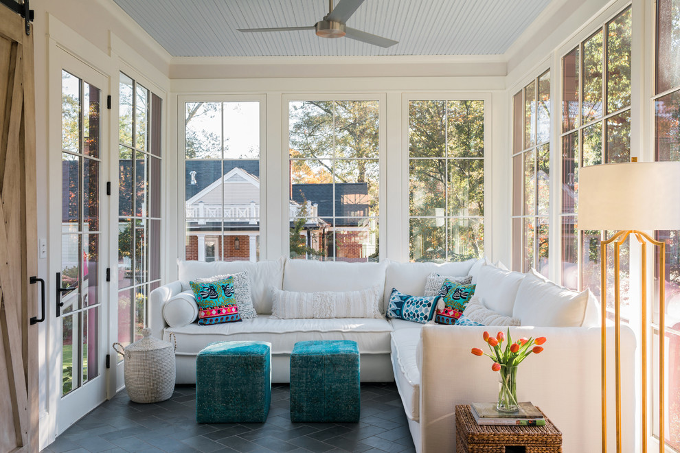 Design ideas for a beach style conservatory in Atlanta with a standard ceiling.