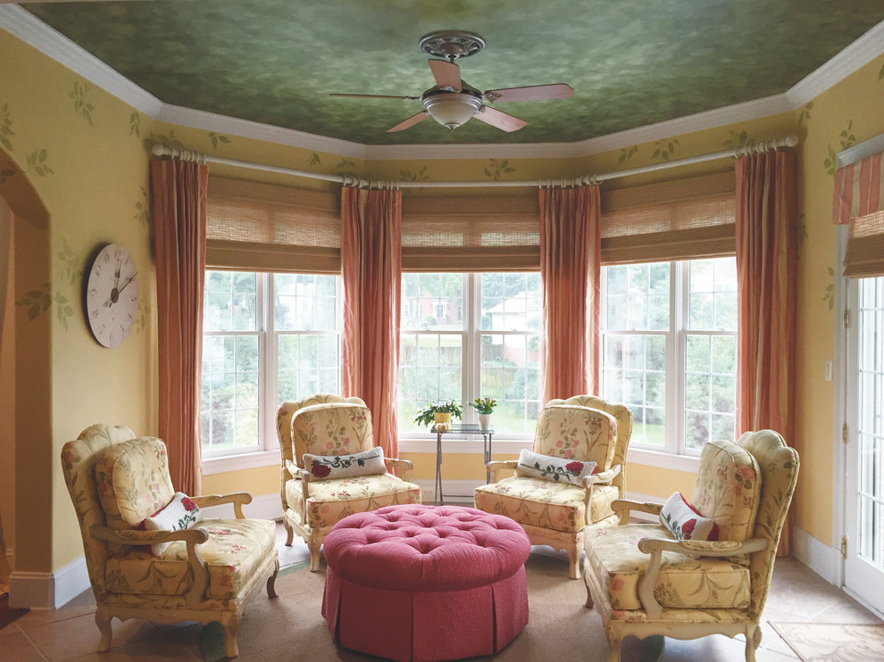 This is an example of a traditional conservatory in Other with a standard ceiling.