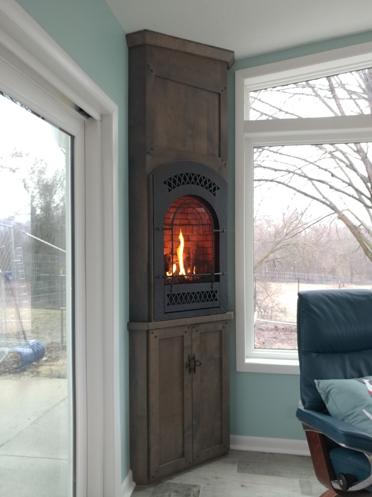 Gas Fireplaces Farmhouse Sunroom Minneapolis by Energy Savers