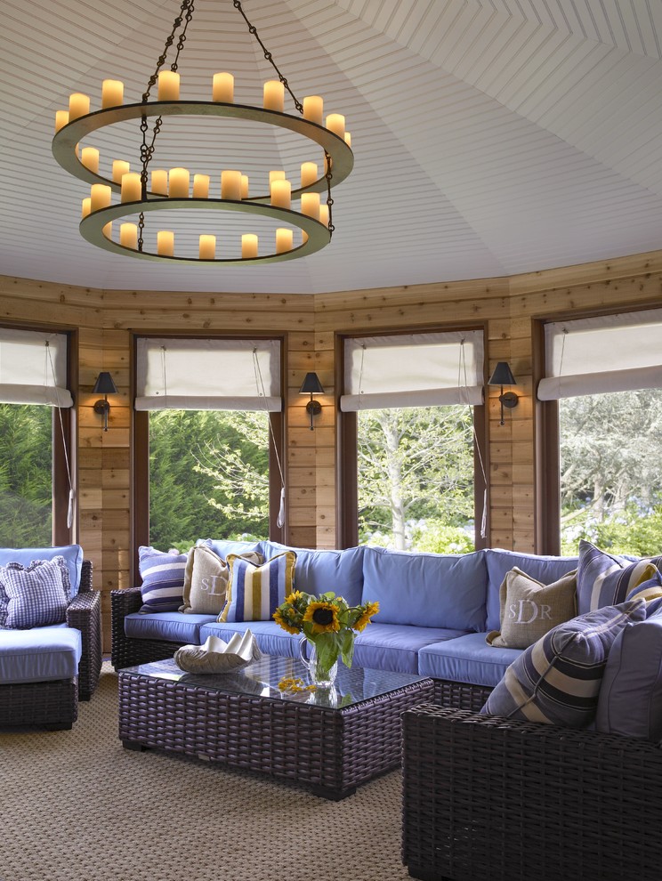 Inspiration for a medium sized nautical conservatory in New York with a standard ceiling.