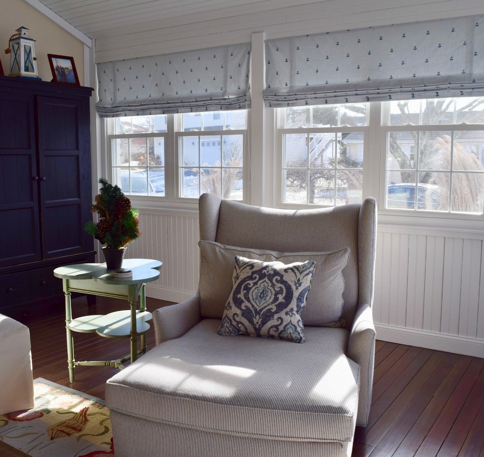Example of a beach style sunroom design in Providence
