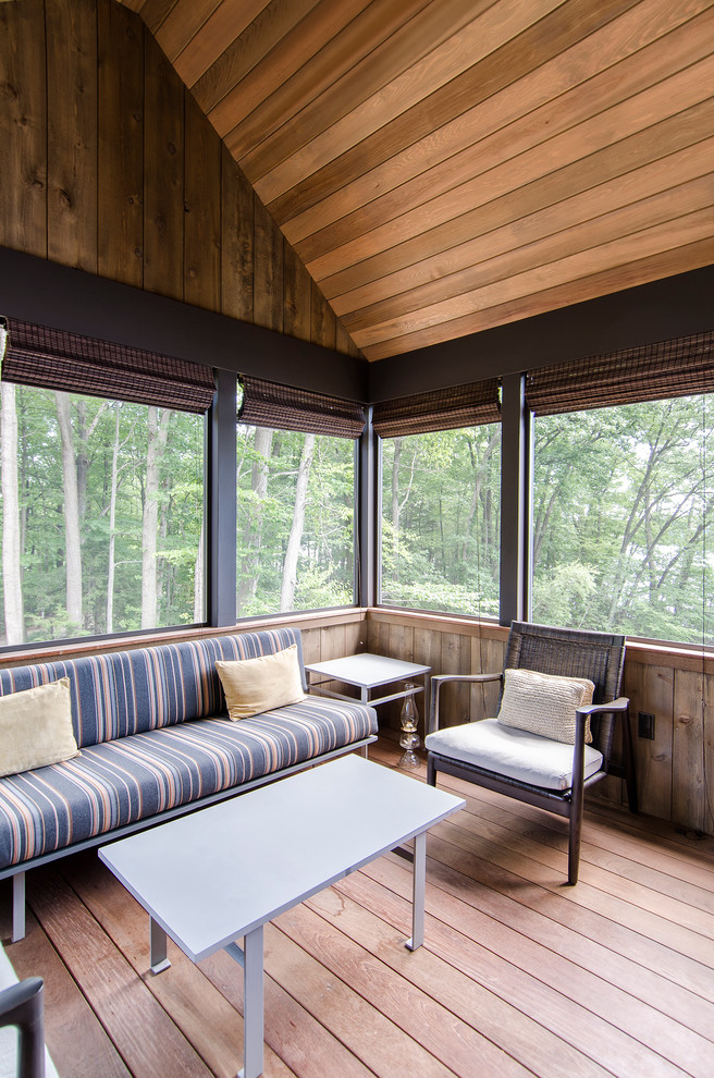 New Fairfield Lake House Rustic Sunroom New York by Blansfield