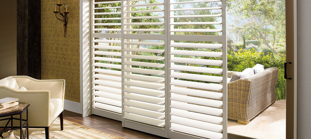 Patio Sunroom Shutters Sliding Glass, Can You Have Plantation Shutters On Sliding Glass Doors