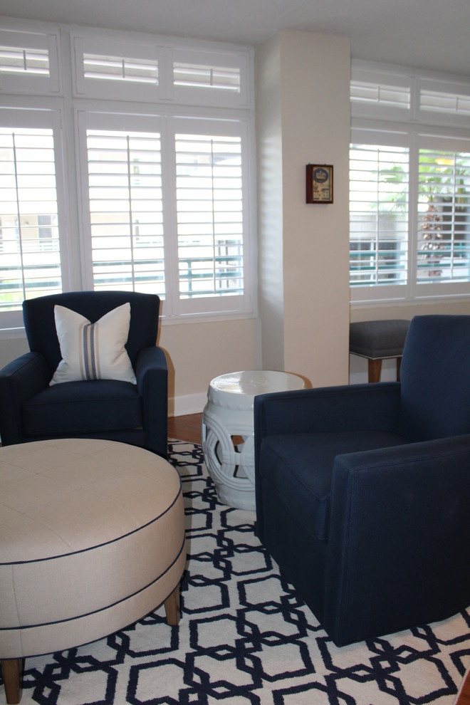 Photo of a small beach style conservatory in Orlando with medium hardwood flooring and a standard ceiling.