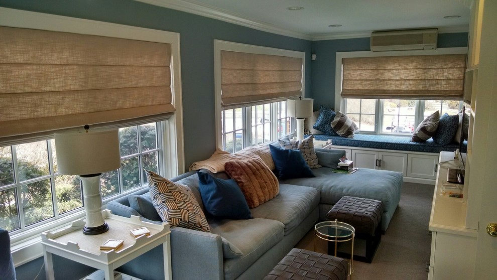 Roman Shades Transitional Sunroom New York by Main Street Floor