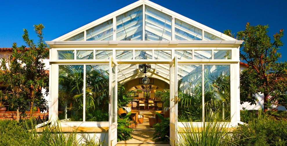 Inspiration for a mediterranean garden shed and building in Orange County.