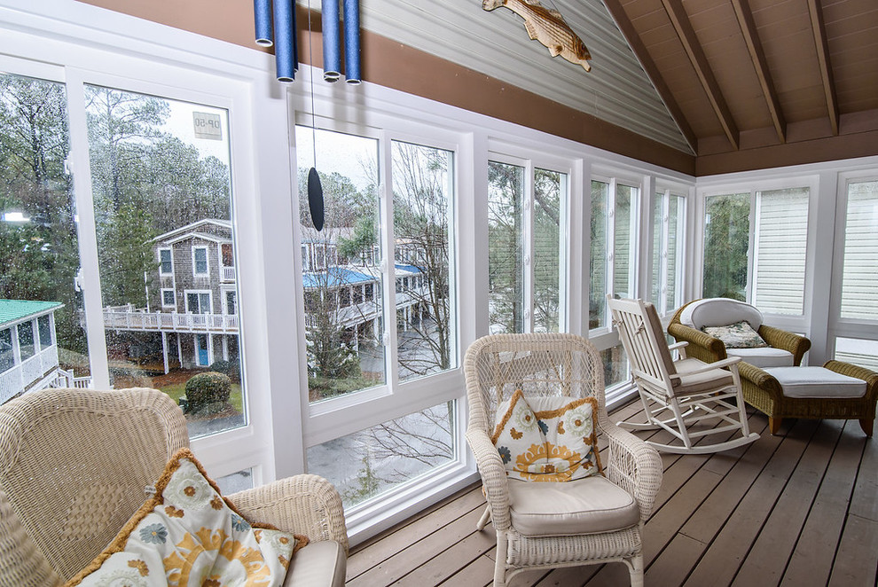 Beach style sunroom photo in Other