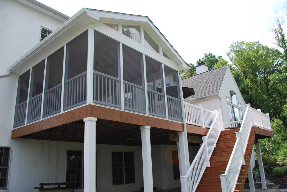 Screened Porch with Composite Decking Traditional Sunroom Other