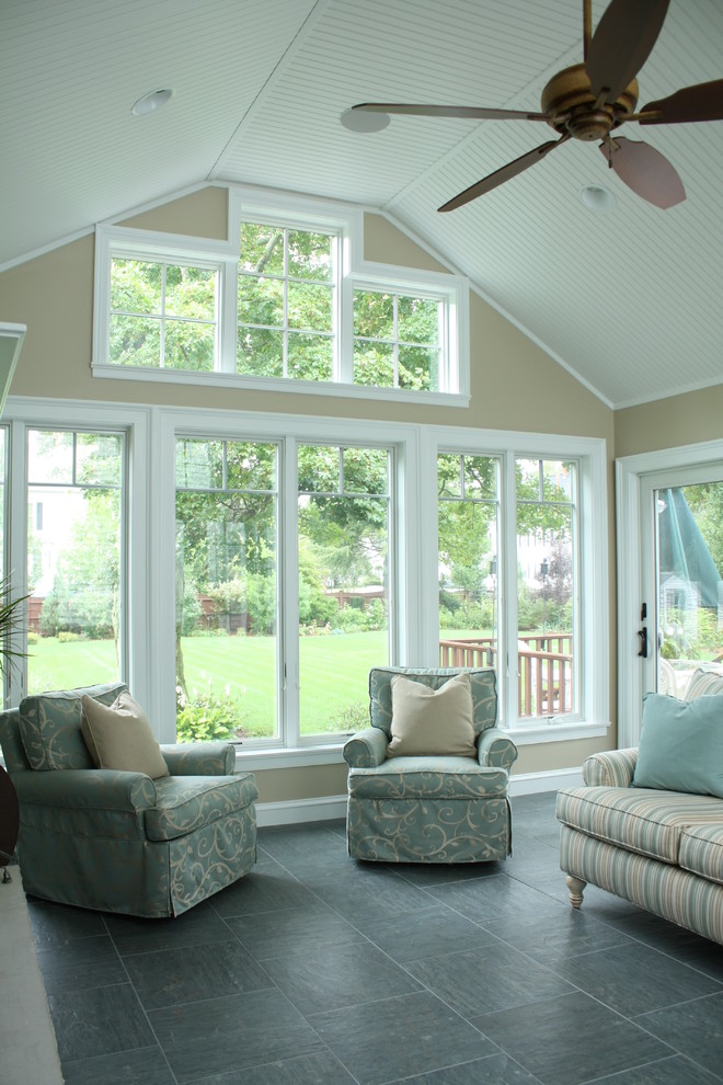 Inspiration for a classic conservatory in Boston with a standard ceiling.