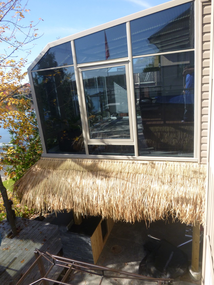 Foto di una veranda stile marinaro di medie dimensioni