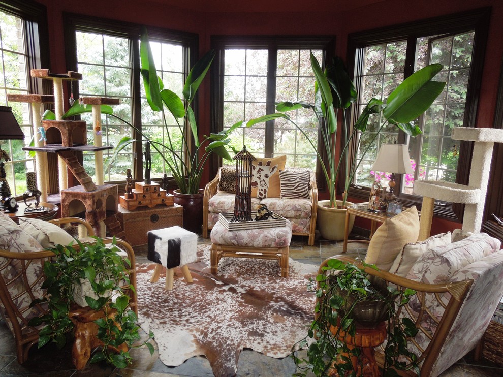 Foto di una veranda tropicale di medie dimensioni