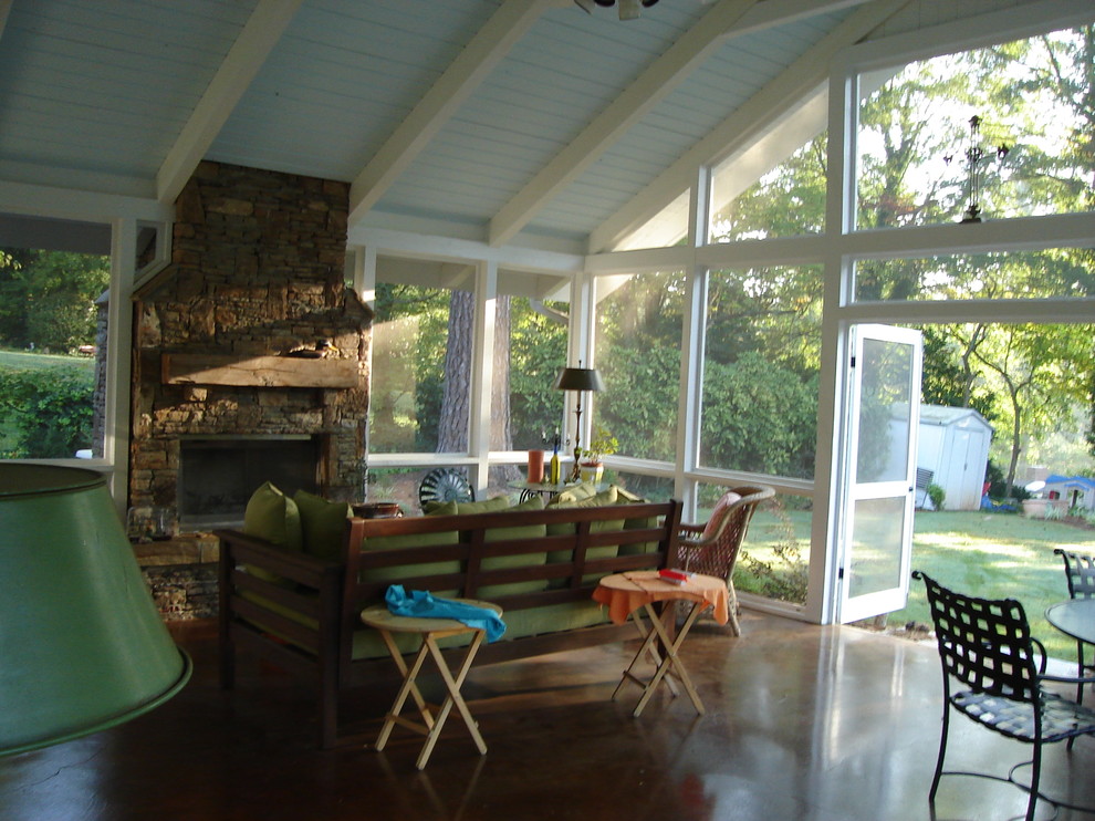 Idee per una veranda american style di medie dimensioni