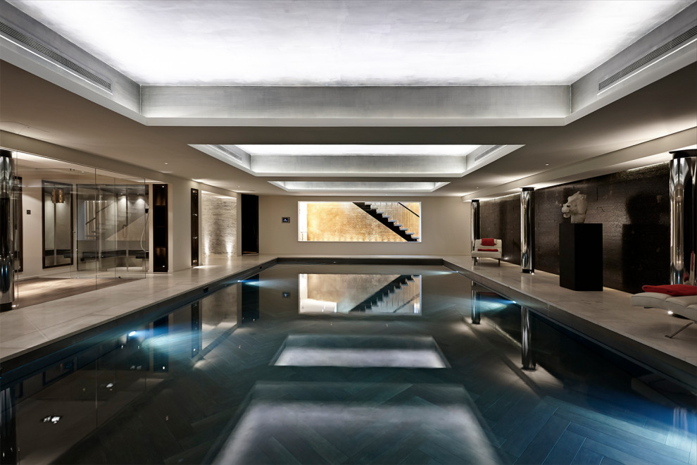 Свежая идея для дизайна: бассейн в стиле ретро - отличное фото интерьера