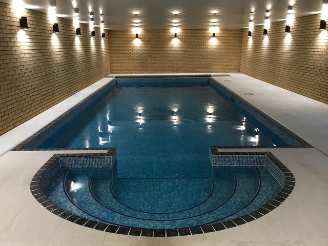 Finished indoor pool room and pool renovation. - Contemporary - Swimming Pool & Hot Tub - Other - by Blue Cube Pools | Houzz UK