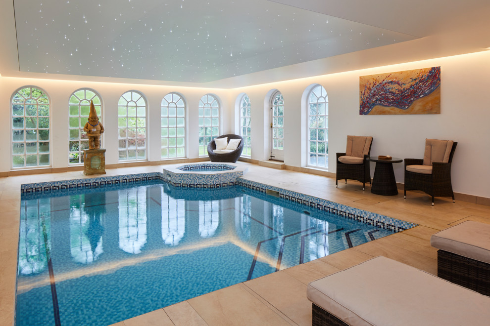 Design ideas for a classic swimming pool in London.