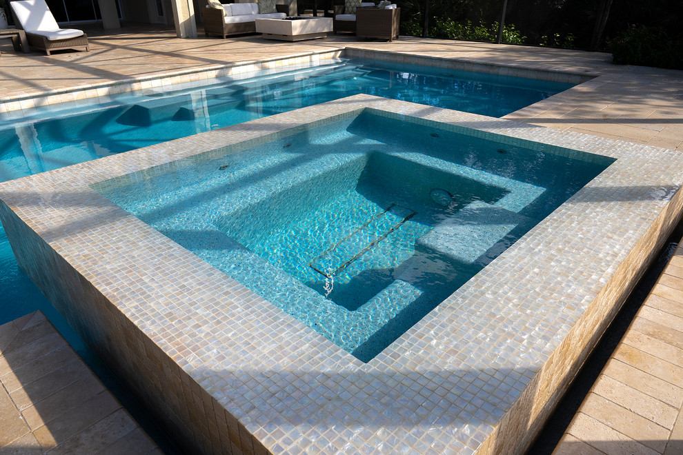 This is an example of a contemporary swimming pool in Gloucestershire.