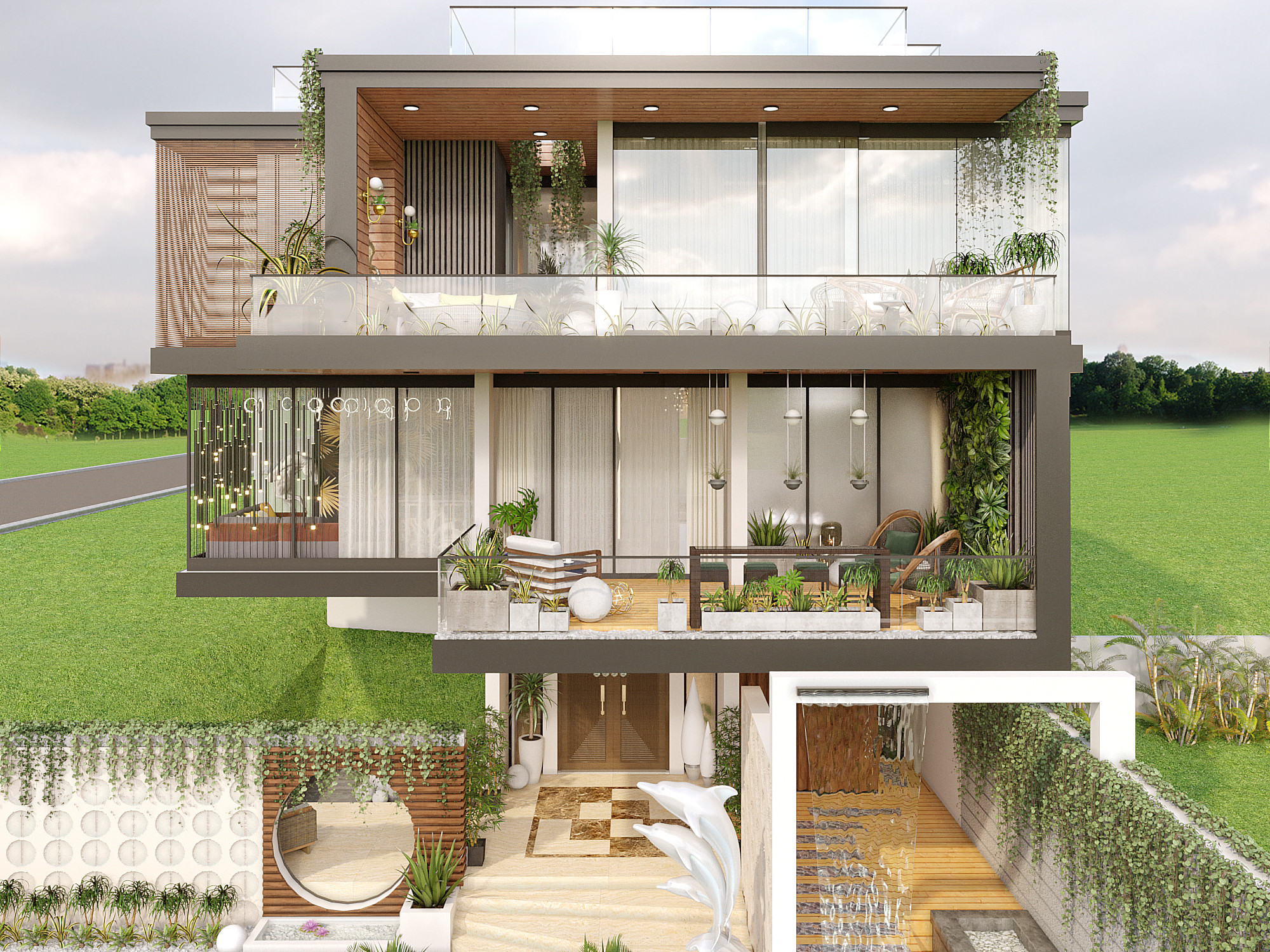 おしゃれなモダンスタイルのベランダ バルコニーの画像 21年10月 Houzz ハウズ