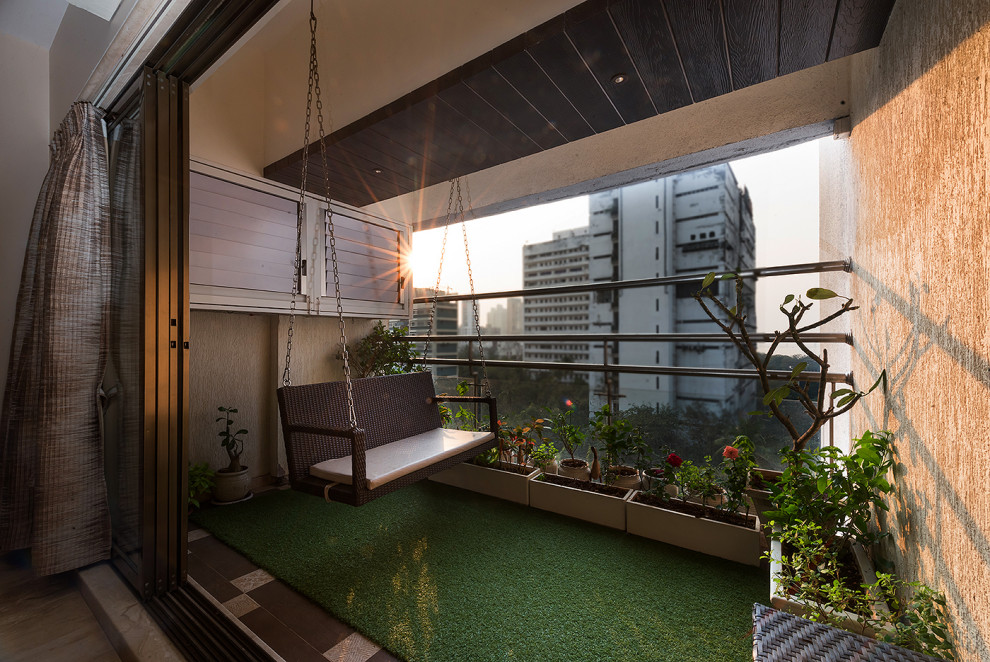 Idée de décoration pour un balcon minimaliste.