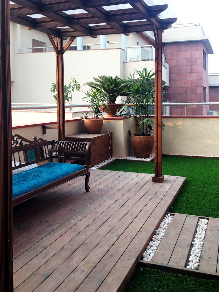 Design ideas for a world-inspired terrace in Delhi.