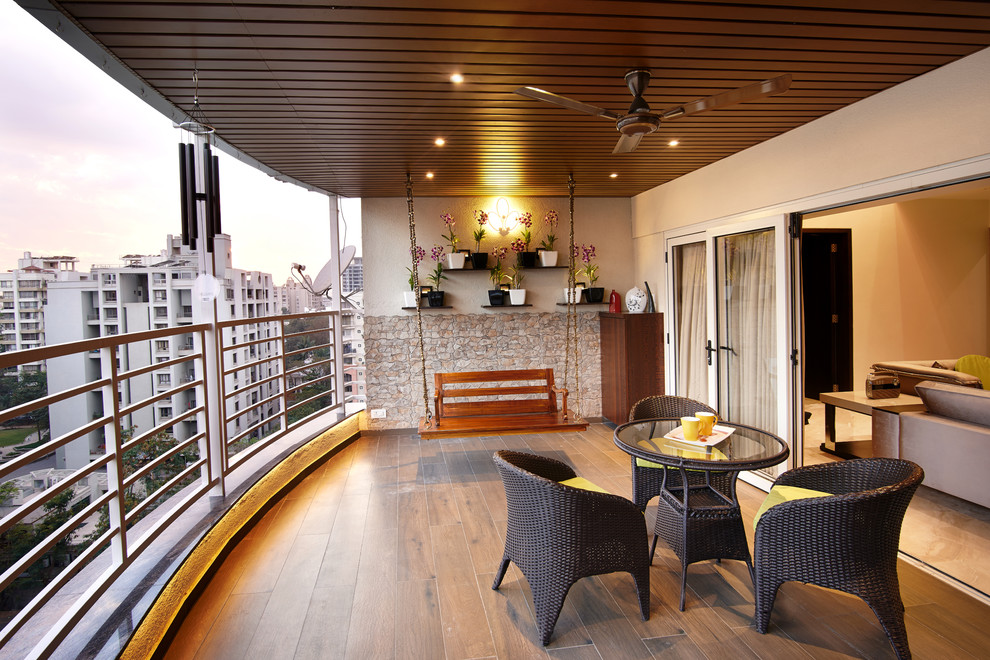 Contemporary balcony in Pune.