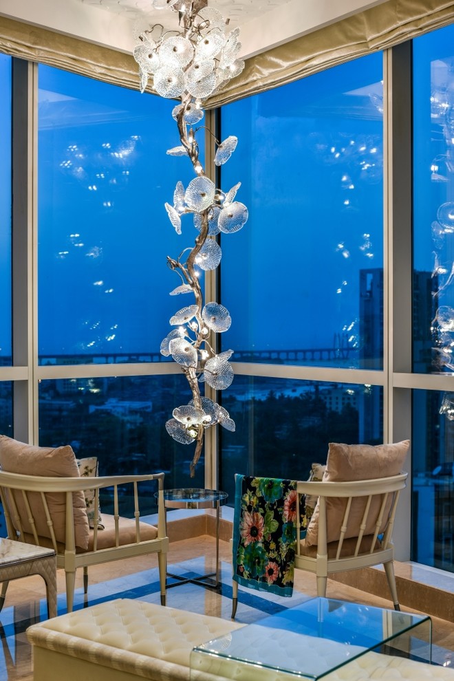 Seafacing Apartment Contemporary Balcony Mumbai by The BNK