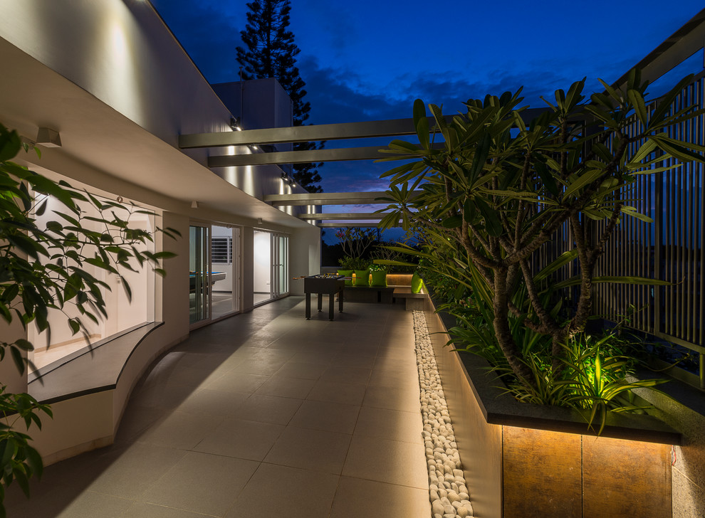 This is an example of a contemporary terrace in Bengaluru.