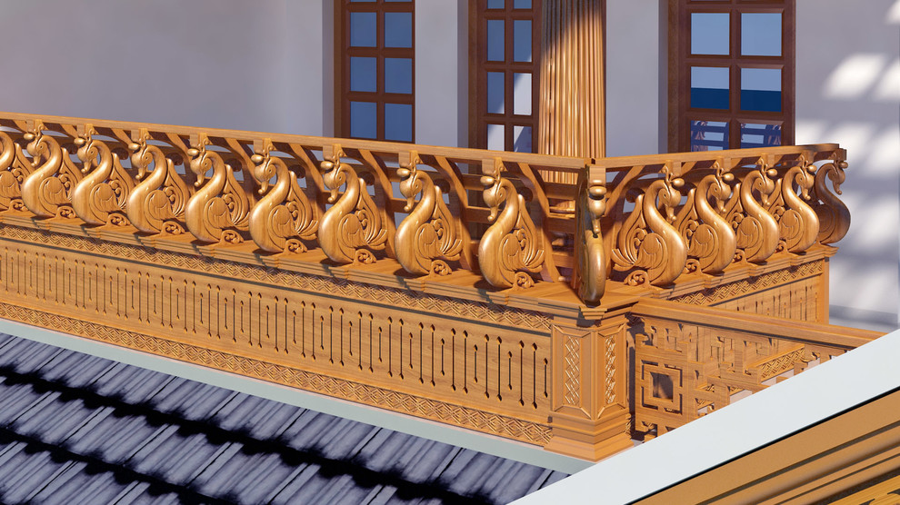 Example of a zen balcony design in Other
