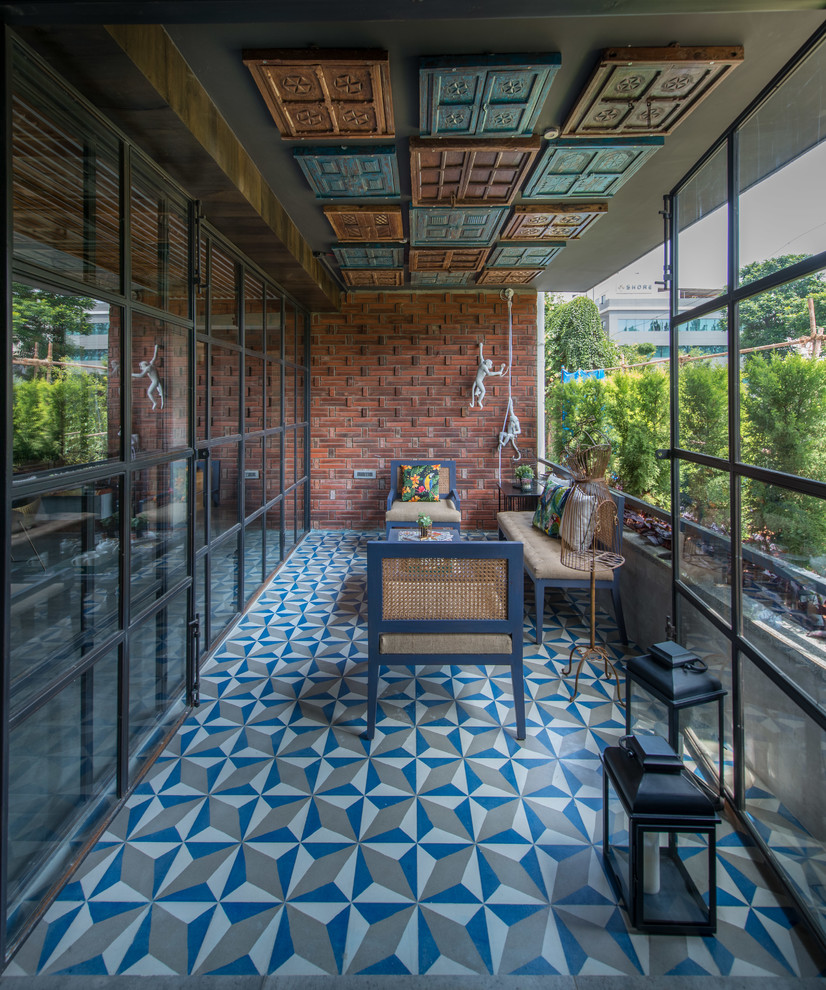 Inspiration for a rustic balcony remodel in Hyderabad