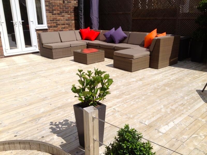 Inspiration for a medium sized contemporary back terrace in Essex.