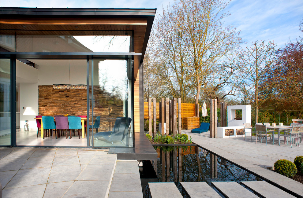 This is an example of a contemporary terrace in Cambridgeshire.