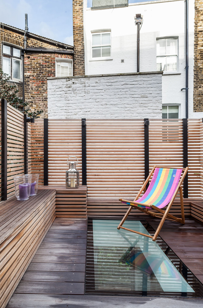 This is an example of a contemporary terrace in London with no cover.