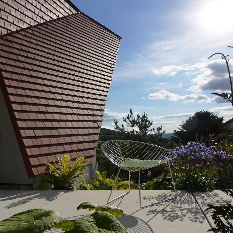 Источник вдохновения для домашнего уюта: терраса среднего размера на крыше, на крыше в современном стиле без защиты от солнца