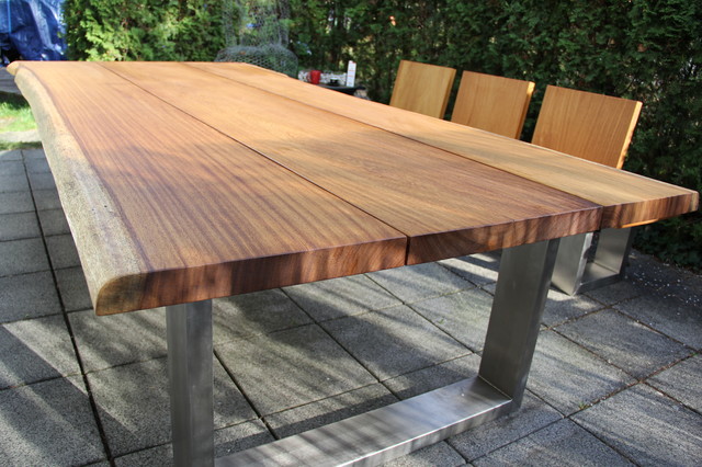 Tisch Outdoor 3m lang 1,2m breit, Holz / Edelstahl - Modern - Terrasse -  Sonstige - von MainTisch | Houzz