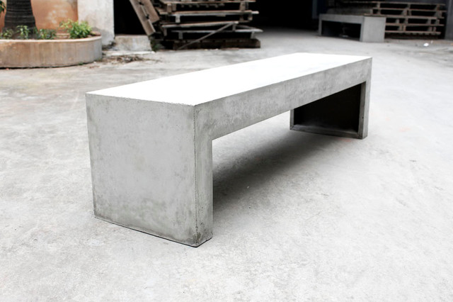 Banc béton Concrete bench - Industrial - Patio - Lyon - by LYON BÉTON |  Houzz
