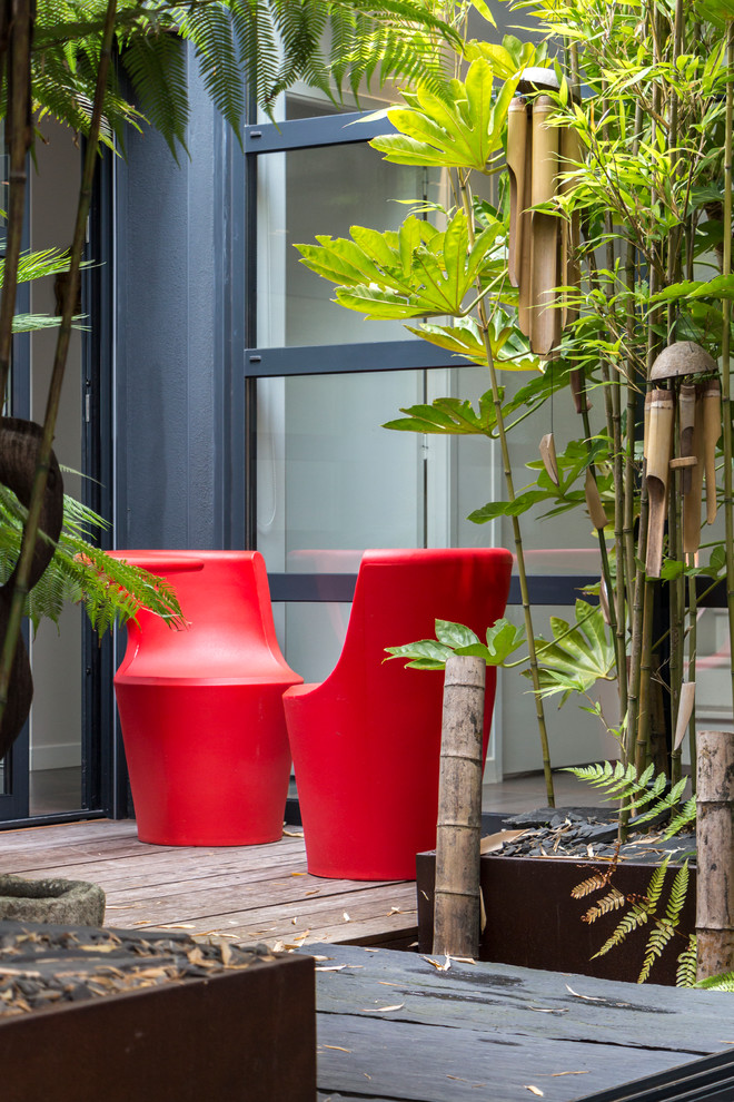 Idées déco pour une terrasse moderne.