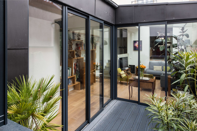 Rehabilitation Extension Maison P A Puteaux Contemporary Patio Paris By acsc Christelle Serres Chabrier Houzz Uk