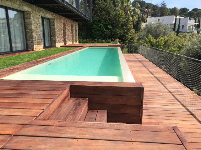 Terrasse en bois exotique Ipé, tour de piscine - Tropicale - Terrazza -  Nizza - di WooDesign | Houzz
