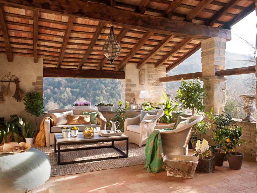 This is an example of a large rustic terrace in Barcelona.