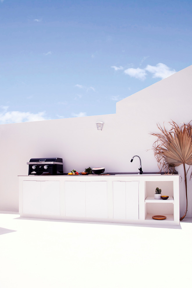 Inspiration for a medium sized mediterranean terrace in Other with an outdoor kitchen.