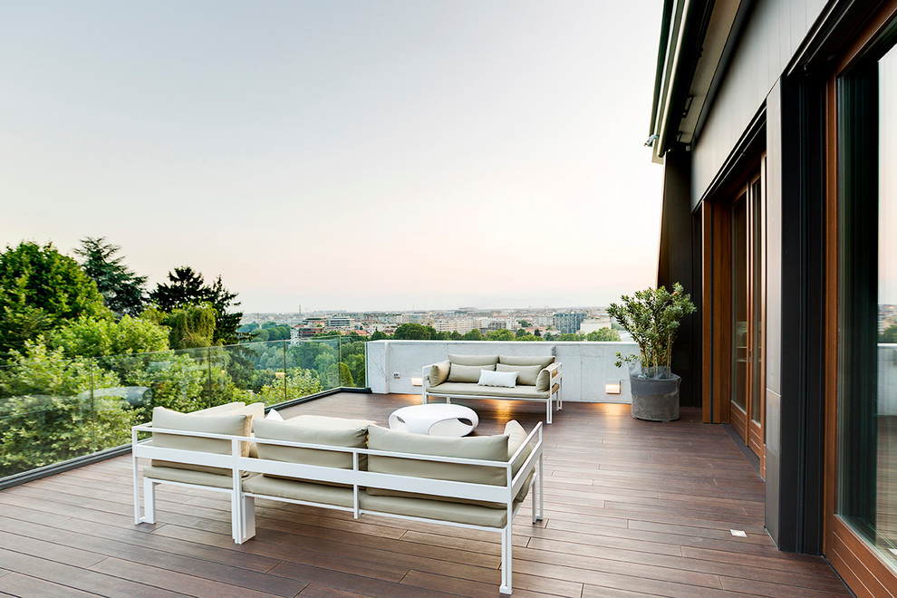 Exemple d'une terrasse tendance.